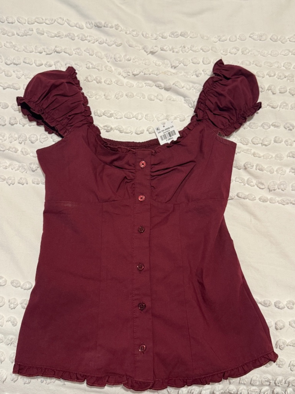 Hollister Button up burgundy top NWT